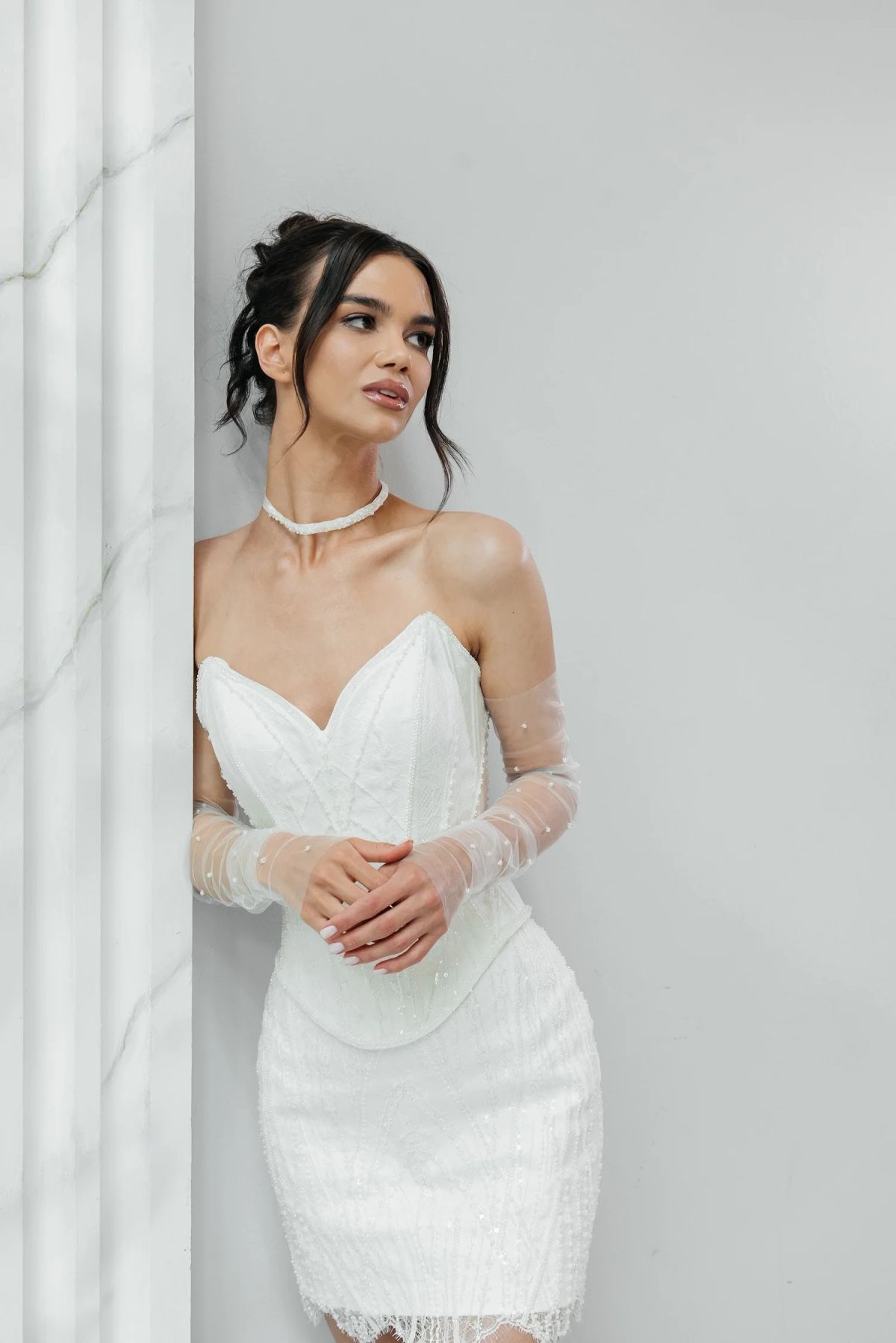 Hand-beaded bridal gown